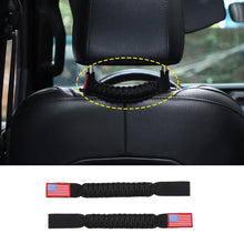 For Jeep Wrangler TJ JK JL & Gladiator JT Paracord Grab Handle Rear Seat Headrest Grip Handle USA Flag RT-TCZ