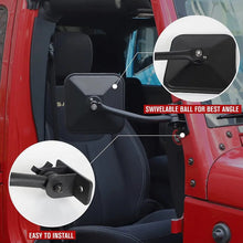 For Jeep Wrangler TJ LJ JK JKU Side Mirrors Quick Release Doors Off Mirrors, Textured Black RT-TCZ