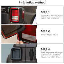 RT-TCZ Tail Light Cover Halogen Lamp Guard Trim Frame for Jeep Wrangler JL 2018+ Black 4PCS ABS RT-TCZ