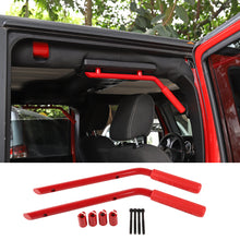 RT-TCZ Rear Top Grab Handles Bar Roll Grip Red for Jeep Wrangler JK JKU 2007-2017