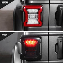 RT-TCZ Smoked LED Tail Light Covers Rear Light Guards for Jeep Wrangler JL JLU 2018+, Black Exterior Accessories