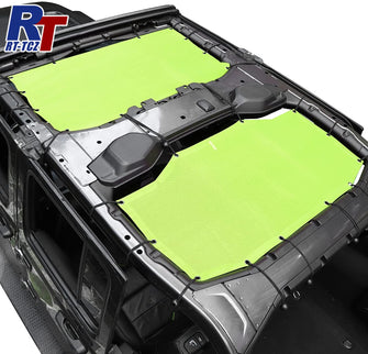 RT-TCZ JLU Sun Shade Mesh Sunshade Provides UV Sun Protection Exterior Accessories for Jeep Wrangler 2018-2021 JL Unlimited 4 Door Front & Rear, Green RT-TCZ