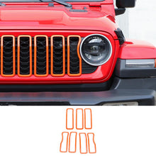 For 2024+ Jeep Wrangler JL & Gladiator JT Front Grille Inserts Guard Middle Mesh Decorative Ring Trim RT-TCZ