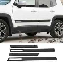 RT-TCZ 4pcs Body Door Side Molding Cover Trim Fit For 2016+ Jeep Renegade Black ABS