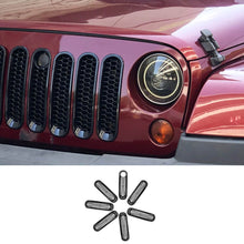 For 2007-2017 Jeep Wrangler JK 7X Honeycomb Front Grille Mesh Inserts Ring Trim with Key Hole