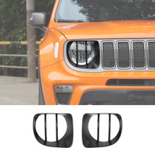 RT-TCZ Exterior Head Light Lamp Decoration Cover For Jeep Renegade 2019-2020 Black ABS