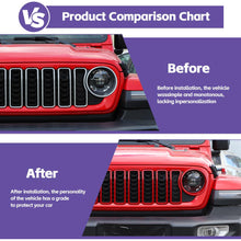 For Jeep Wrangler JL/Gladiator JT 2024+ Grille Insert+Front Headlight Cover Trim