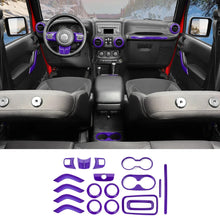 RT-TCZ 18PCS Full Set Interior Decoration Cover Trim Kit for Jeep Wrangler JKU 2011-2018 4Door Purple