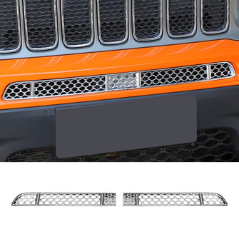 For 2019+ Jeep Renegade Front Face Grille Insect Mesh Net Decor Cover Chrome RT-TCZ