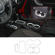 For 2011-2017 Jeep Wrangler JK JKU Front Rear Water Cup Holder & Gear Shift Box & Transfer Case Trim RT-TCZ