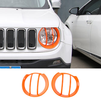 For Jeep Renegade 2015-18 Exterior Head Light Lamp Cover Trim Fit  ABS 2pcs RT-TCZ