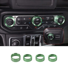 For 2018+ Jeep Wrangler JL JLU Gladiator JT Air Conditioner Headlight Switch Knob Trim Aluminum Alloy 4pcs RT-TCZ