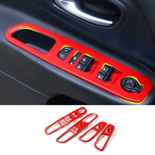 RT-TCZ Window Lift Switch Panel Trim for Jeep Renegade 2015-2020 Interior Accessories ABS Red 4 pcs