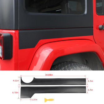 For 2007-2017 Jeep Wrangler JK 4Door Body Side Molding Sticker Cover Trim Carbon Fiber RT-TCZ