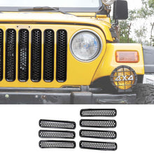 For 1997-2006 Jeep Wrangler TJ Front Grille Inserts Honeycomb Mesh Kit 7pcs/set RT-TCZ