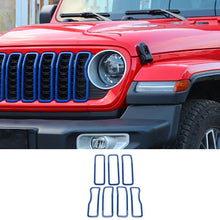 For 2024+ Jeep Wrangler JL & Gladiator JT Front Grille Inserts Guard Middle Mesh Decorative Ring Trim RT-TCZ