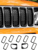 For 2019+ Jeep Renegade Front Grill Inserts & Headlight Bezels Cover Trim (Black) RT-TCZ