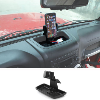 For 2011-2018 Jeep Wrangler JK JKU Phone Holder Mount, Matt Black (Upgraded Version)