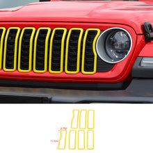 For 2024+ Jeep Wrangler JL & Gladiator JT Front Grille Inserts Guard Middle Mesh Decorative Ring Trim RT-TCZ