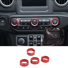 For 2018+ Jeep Wrangler JL JLU Gladiator JT Air Conditioner Headlight Switch Knob Trim Aluminum Alloy 4pcs RT-TCZ
