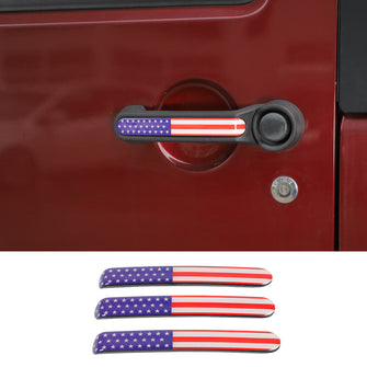 RT-TCZ Exterior Door Handle Trim Insert Cover Strips Trim For 2011-2017 Jeep Wrangler JK JKU 2Door American Flag