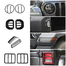 For 2018+ Wrangler JL Headlight Cover/Wheel Eyebrow Light Cover/Reverse Mirror Turn Signal Decoration/Tail Light Cover Black RT-TCZ