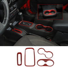 For 2011-2017 Jeep Wrangler JK JKU Front Rear Water Cup Holder & Gear Shift Box & Transfer Case Trim RT-TCZ