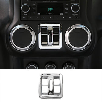 RT-TCZ Window Switch Button Cover Trim for 2011-2018 Jeep Wrangler JK Unlimited 4 Door (Chrome)