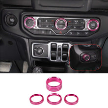 For 2018+ Jeep Wrangler JL JLU & 2020+ Gladiator JT Air Conditioner & Headlight Switch Knob Trim Aluminum Alloy RT-TCZ