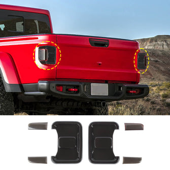 RT-TCZ Rear Taillight LED Lamp Cover Trim Guard For Jeep Gladiator JT 2019+ Accessories Smoked Black