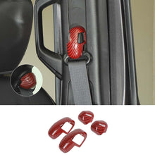 For 2018+ Jeep Wrangler JL JLU 4Pcs Carbon Fiber Seat Belt Buckle Decoration Trim Cover Kit RT-TCZ