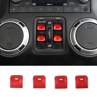 RT-TCZ Aluminum Alloy Interior Window Control Switch Button Cover Trim For Jeep Wrangler JK 2012-2017 Accessories