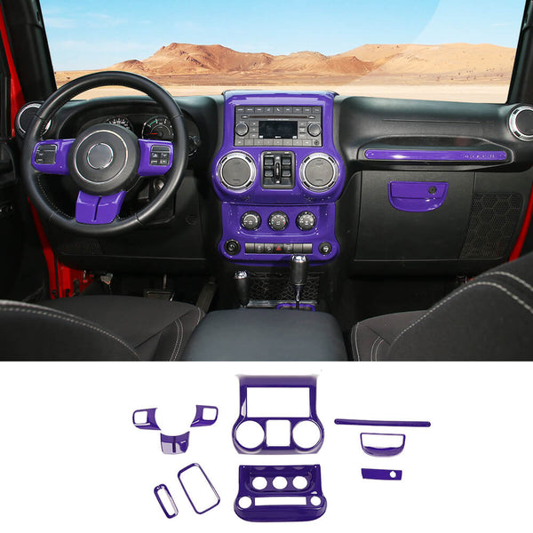 RT-TCZ 10pcs Interior Decoration Trim Cover Kit for Jeep Wrangler