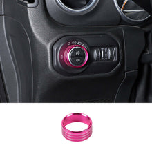 For 2018+ Jeep Wrangler JL JLU Headlight Switch Knob Ring Trim Red RT-TCZ