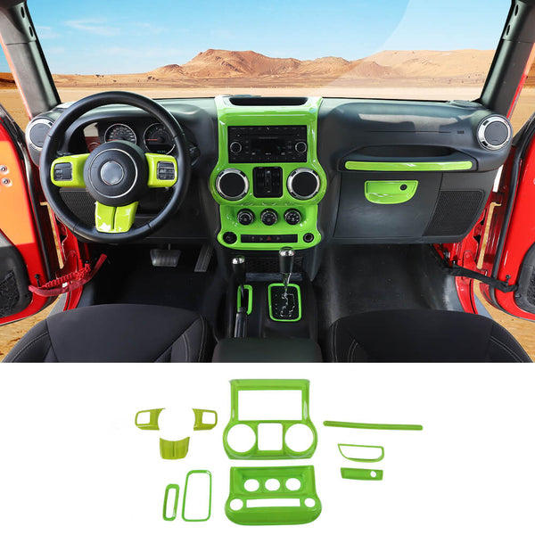 RT-TCZ 10pcs Interior Decoration Trim Cover Kit for Jeep Wrangler