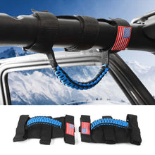 For Jeep Wrangler YJ TJ JK JKU JL JLU & Gladiator JT 2 x Roll Bar Grab Handles Paracord Grip Handles  American Flag RT-TCZ