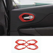 For 2014+  Jeep Cherokee Inner Door Handle Cover Bezel Trim 4PCS RT-TCZ