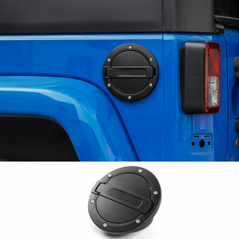 For 2007-2018 Jeep Wrangler JK JKU Door Gas Tank Cap Cover Fuel Filler Door Trim Black RT-TCZ