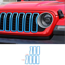 For 2024+ Jeep Wrangler JL & Gladiator JT Front Grille Inserts Guard Middle Mesh Decorative Ring Trim RT-TCZ