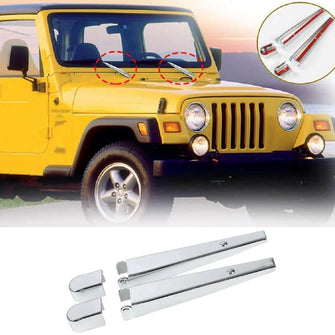 RT-TCZ 4PCS Front Window Wiper Arm Blade Cover Trim Fit for Jeep Wrangler TJ 1997-2006