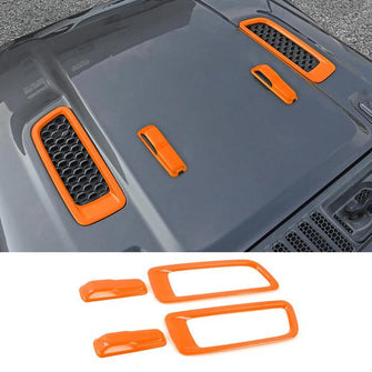 RT-TCZ Engine Hood Hinge & Vent Trim Cover Decoration Cover Stickers For 2018+ Jeep Wrangler JL & Jeep Gladiator JT