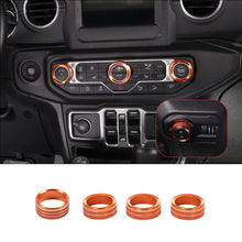 For 2018+ Jeep Wrangler JL JLU Gladiator JT Air Conditioner Headlight Switch Knob Trim Aluminum Alloy 4pcs RT-TCZ
