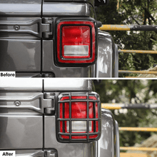For Jeep Wrangler JL 2018+ Tail Light Guard Trim Cover, Protector Frame Bezel Led Version Protect Carbon Fiber