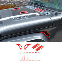 For 2018+ Jeep Wrangler JL JT Side Fender Engine Hood Hinge Air Inlet Trim RT-TCZ