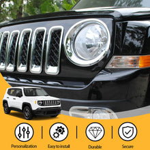 For 2011-2016 Jeep Patriot Front Grille Inserts Ring Trim Cover 7pcs/set RT-TCZ