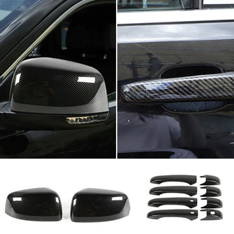 For 2011+ Jeep Grand Cherokee 10x Door Handle Cover Rearview Mirror Shell Trim