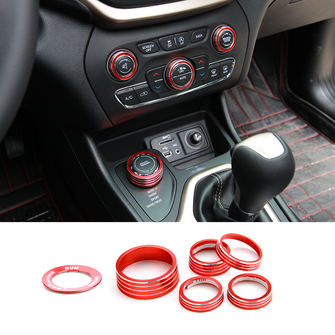 For 2014-2020 Jeep Cherokee AC Radio Air Conditioner 4WD Switch Knob Trim Cover RT-TCZ