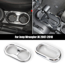 RT-TCZ Gear Shift Trim & Front Water Cup Holder Cover for Jeep Wrangler JK 07-10 Chrome