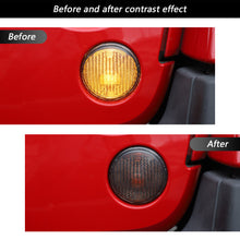 RT-TCZ Front Turn Signal Light Cover Trim Decor For Jeep Wrangler JK 07-17 Smoked Black