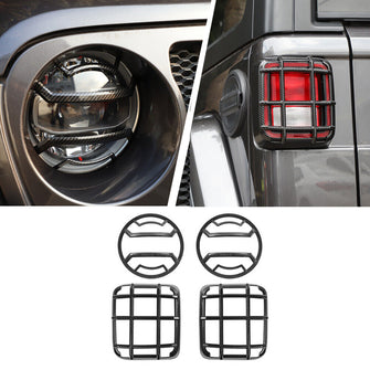 For 2018+ Jeep Wrangler JL Headlight&Rear Tail Light Lamp Cover Trim RT-TCZ